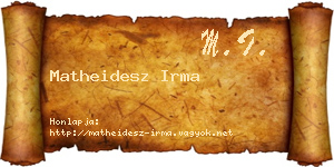 Matheidesz Irma névjegykártya
